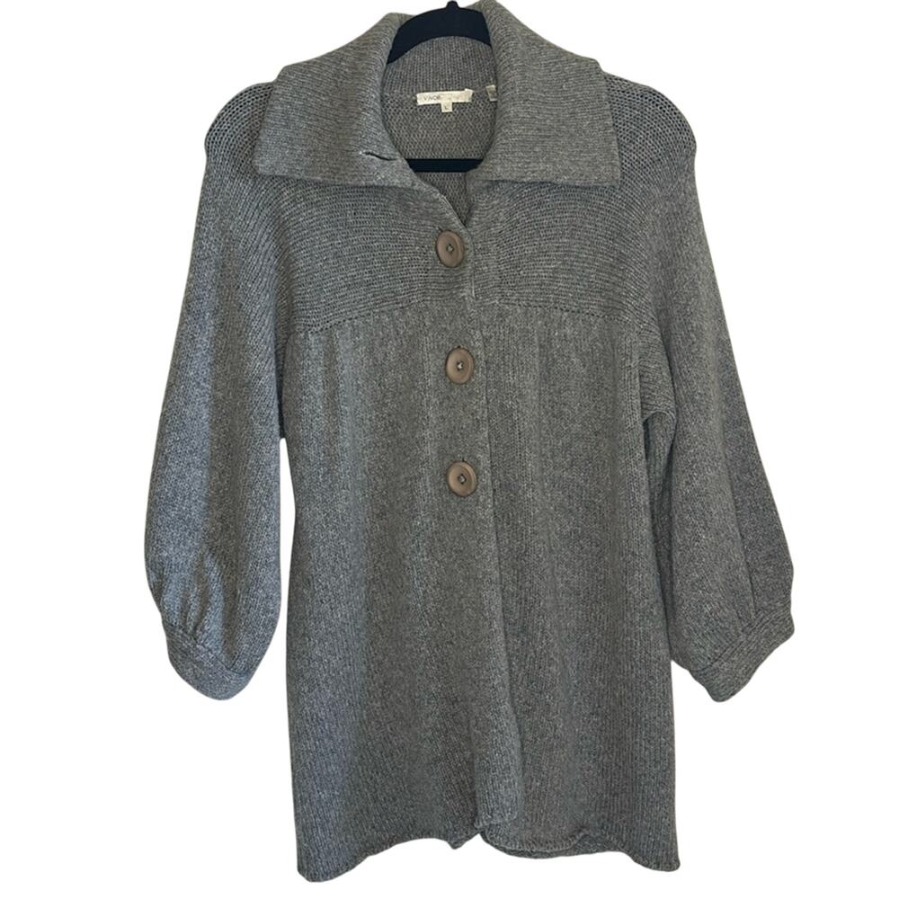 Vince Wool Blend Sweater Cardigan Gray Women Size Large